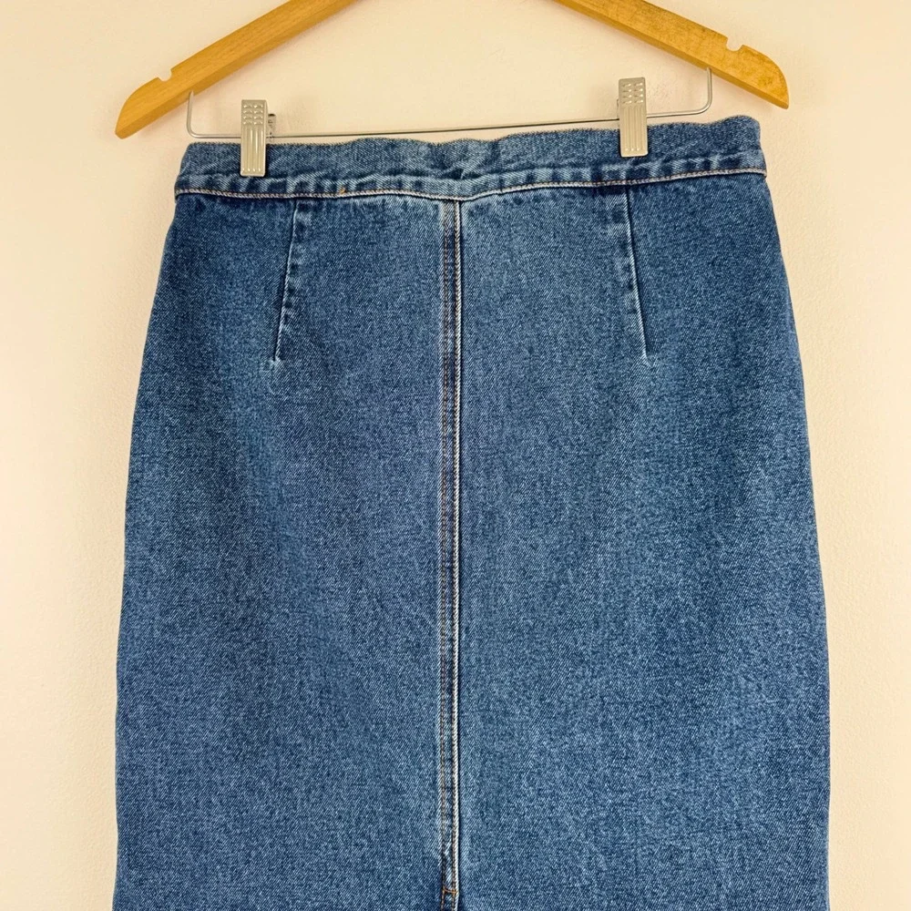 Jitterbug Ranch Denim Maxi Skirt Blue Cotton L Long Jean‎ Skirt Western Pocket - Picture 11 of 11
